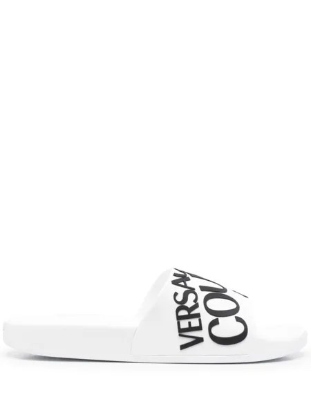 Versace Jeans Couture шлепанцы с логотипом, белый