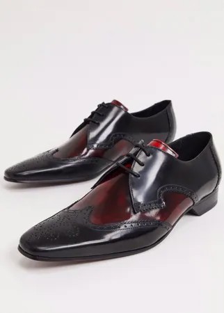 Черные кожаные туфли с контрастной отделкой Jeffery West-Черный цвет