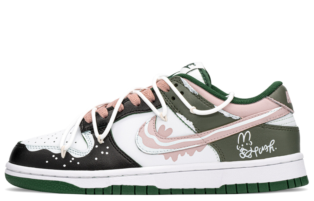 Кроссовки Nike Dunk Skateboarding Shoes Women's Low-top Green/Blue, зеленый