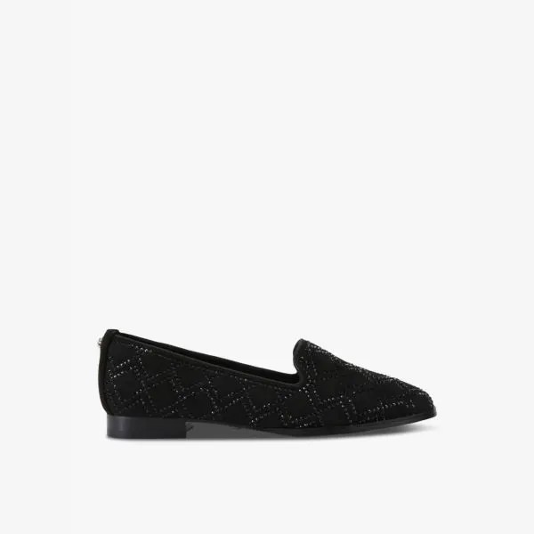 Мокасины Kingsley из искусственной замши, украшенные стразами Carvela, черный