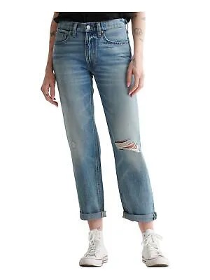 Женские синие джинсы-бойфренды LUCKY BRAND с карманами и манжетами на молнии, размер 6\28