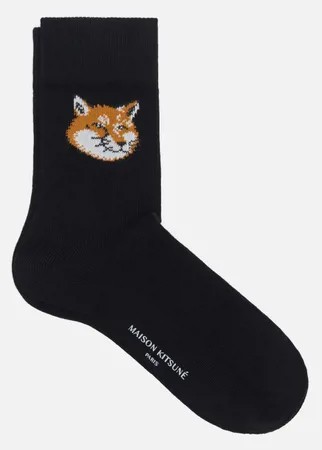 Носки Maison Kitsune Fox Head, цвет чёрный, размер 36-39 EU