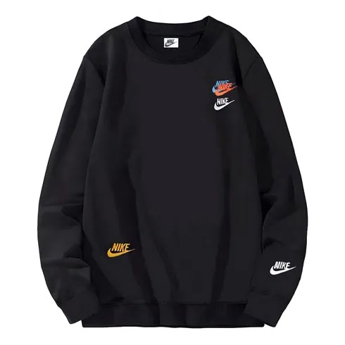 Толстовка Men's Nike Embroidered Round Neck Pullover Autumn Black, черный