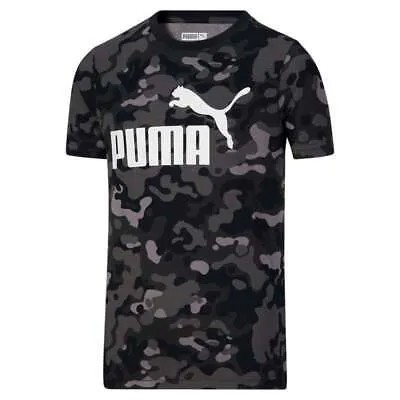 Футболка Puma Camo Campus Pack с круглым вырезом и короткими рукавами с принтом, молодежная футболка для мальчиков, размер XL