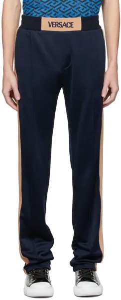 Темно-синие спортивные штаны в рубчик Versace