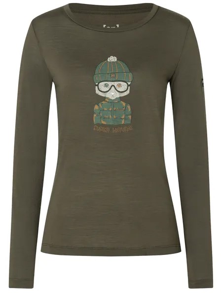 Лонгслив super.natural Merino, зеленый