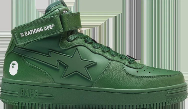 Кроссовки Bapesta Mid Green, зеленый