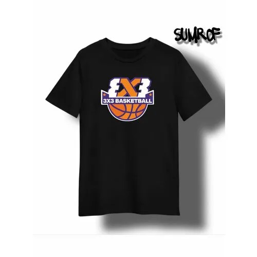 Футболка Zerosell баскетбол логотип, размер XS, чёрный