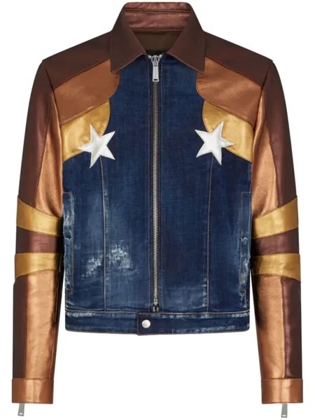 Dsquared2 star-patch denim jacket, синий