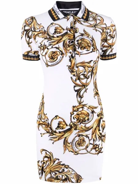 Versace Jeans Couture Baroque-print polo collar dress