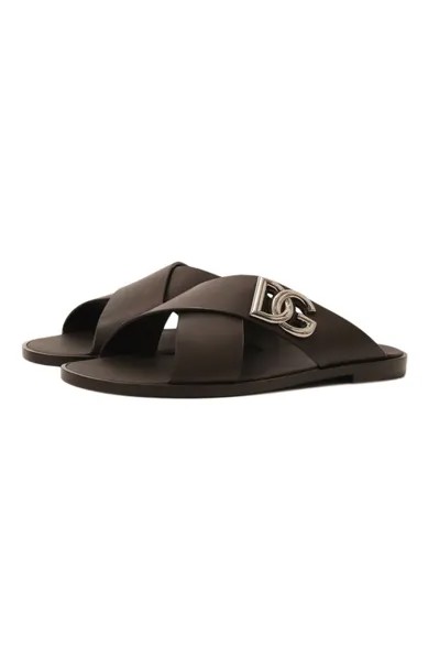 Кожаные шлепанцы Dolce & Gabbana