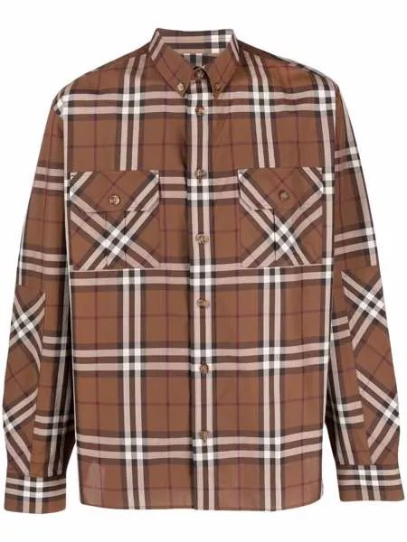 Burberry клетчатая рубашка с длинными рукавами