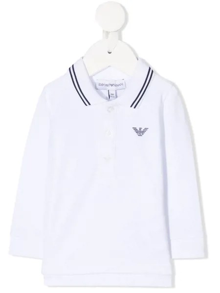 Emporio Armani Kids рубашка поло с длинными рукавами и логотипом