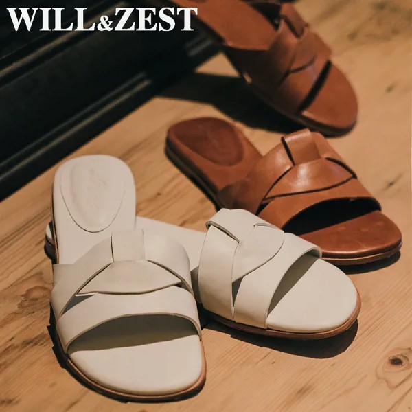 Женские сандалии на плоской подошве Will & Zest, сланцы из натуральной кожи, итальянские пляжные шлепанцы, повседневная обувь для улицы, парка, б...