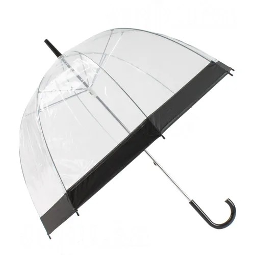 Зонт-трость ЭВРИКА подарки и удивительные вещи, механика, купол 82 см., 8 спиц, прозрачный, бесцветный, черный