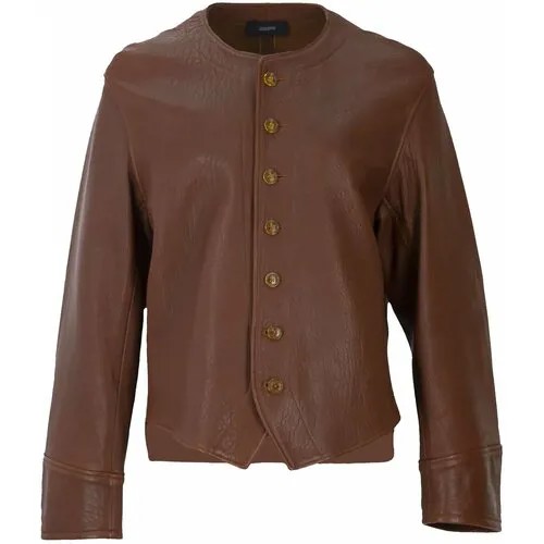 Кожаная куртка  Joseph, укороченная, размер 44, коричневый