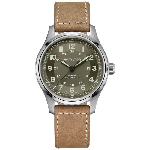Наручные часы Hamilton Часы Hamilton Khaki Field Titanium Auto H70545550, черный, коричневый