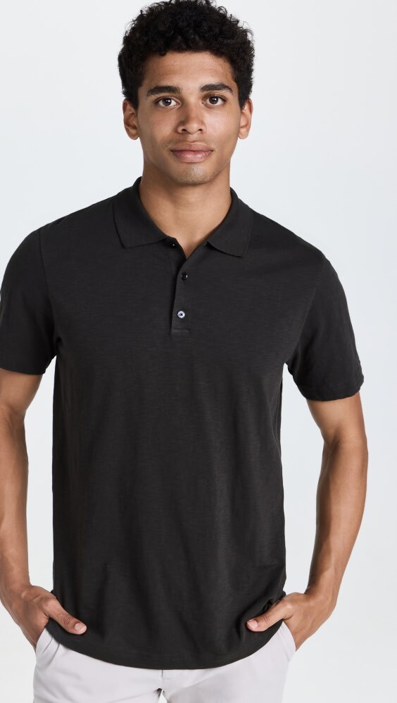 Поло Theory Bron Cosmos Slub Cotton, черный