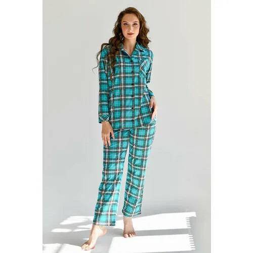 Пижама  Оптима Трикотаж, размер 48, бирюзовый