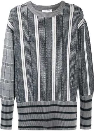 Thom Browne жаккардовый пуловер оверсайз Funmix с круглым вырезом