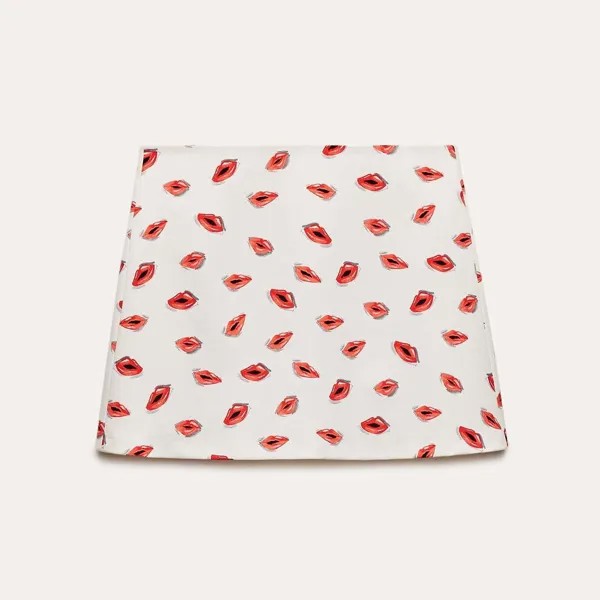 Юбка-мини Zara ZW Collection Printed, экрю