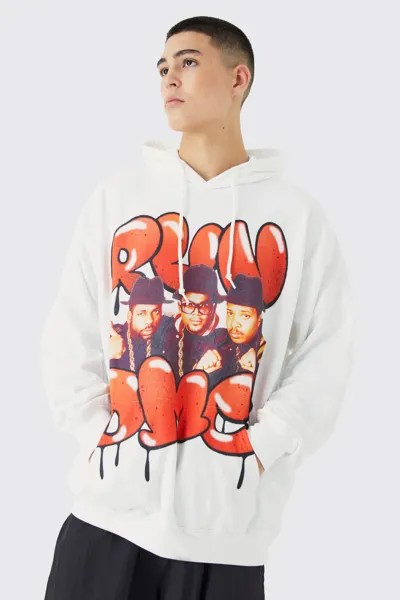 Толстовка Oversized Run Dmc License boohooMAN, белый