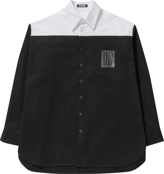 Рубашка Raf Simons Oversized Bicolor Denim Shirt 'Black', черный