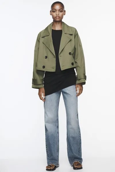 Короткий тренч ZARA, хаки