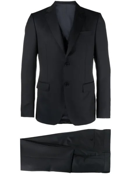 Zegna костюм-тройка с однобортным пиджаком, синий
