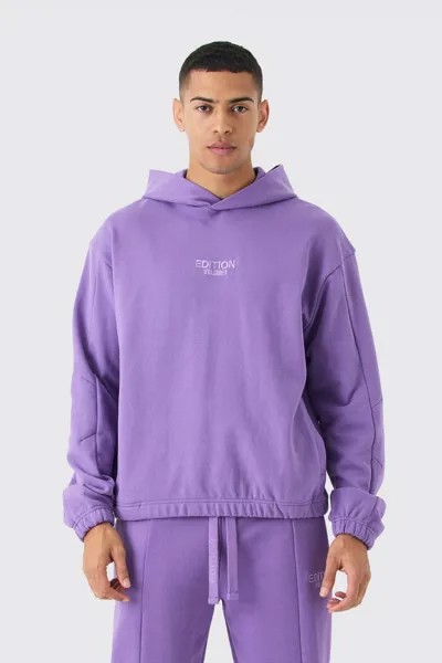 Толстовка свободного кроя EDITION Heavyweight boohooMAN, фиолетовый