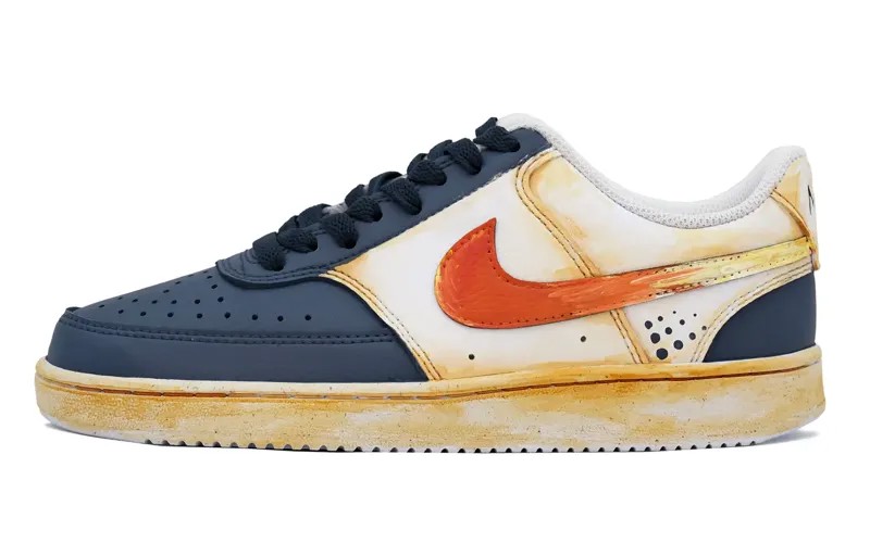 Кроссовки Nike Court Vision 1 Skateboarding Shoes Women's Low-top Orange, темно-синий