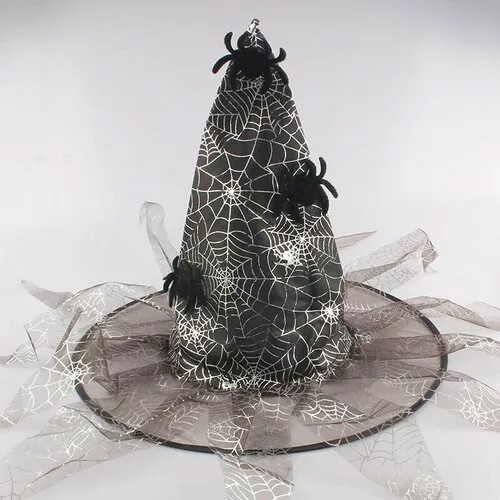 Карнавальный колпак ведьмы с пауками/шляпа ведьмы/шляпа бабы-яги