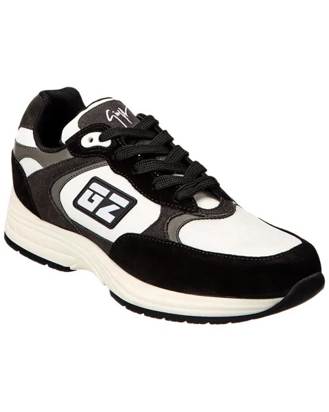 Кроссовки Giuseppe Zanotti GZ Runner из кожи и замши, серый