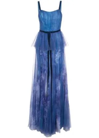 Marchesa Notte вечернее платье из тюля с пайетками
