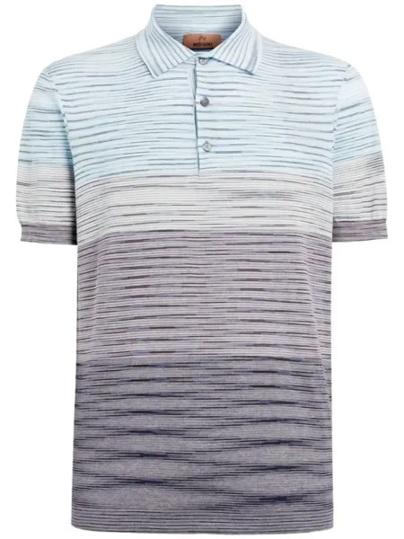 Missoni рубашка поло из деграде хлопка, синий