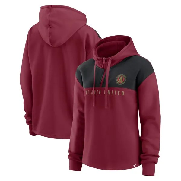 Женская флисовая худи с молнией на четверть с логотипом Fanatics красного цвета Atlanta United FC Fanatics