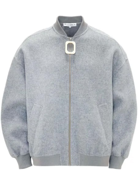 JW Anderson фактурный бомбер на молнии, серый
