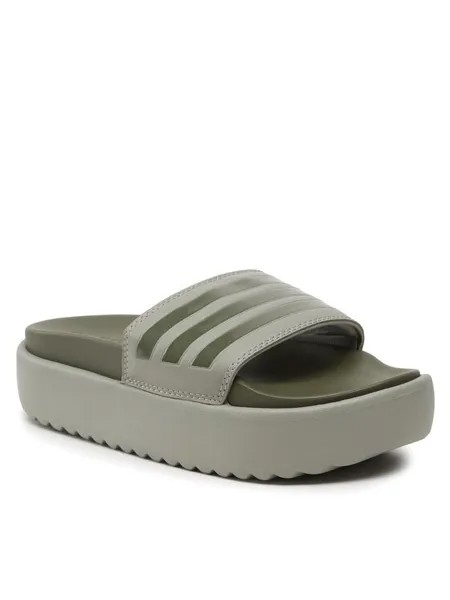 Сланцы женские Adidas Adilette Platform Slides HQ6180 зеленые 42 EU