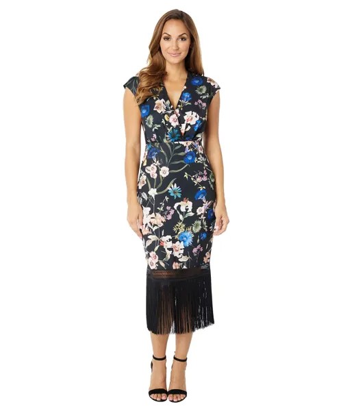 Платье Badgley Mischka, CDC Floral Fringe Dress