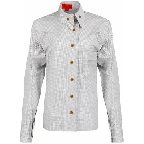 Рубашка  Vivienne Westwood, повседневный стиль, в клетку, размер 40, серый