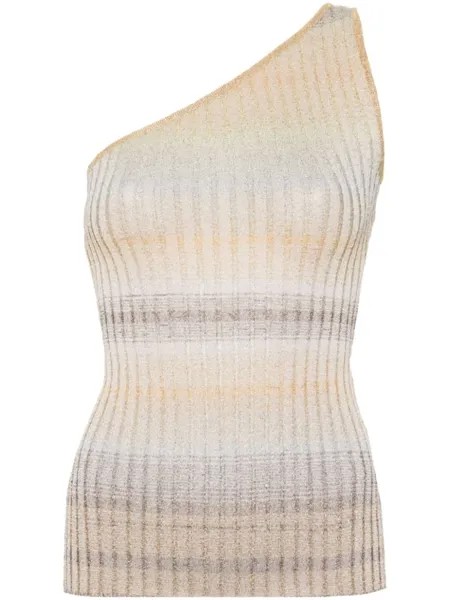 Вязаный топ на одно плечо Missoni, бежевый