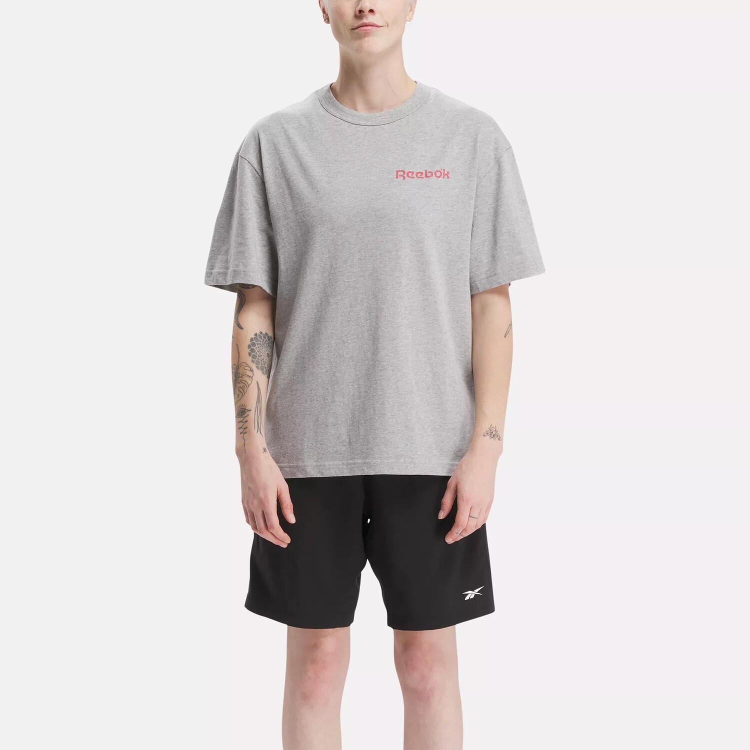 Баскетбольная тренировочная футболка Reebok, цвет Medium Grey Heather