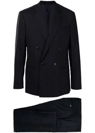 Giorgio Armani полосатый костюм с двубортным пиджаком