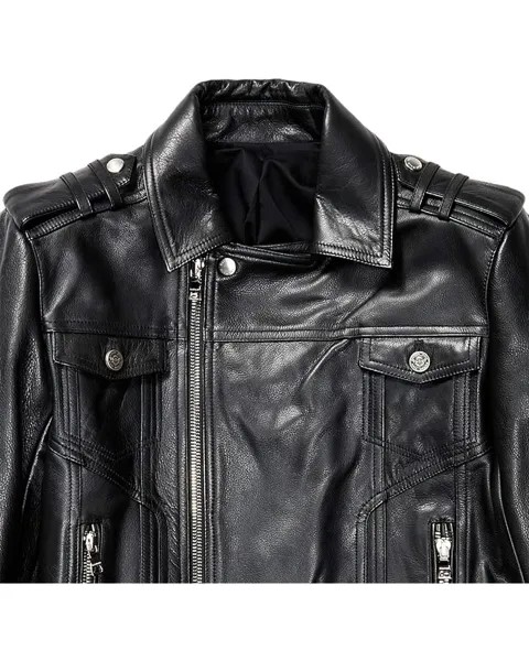 Куртка Balmain Fringed Perfecto Leather Jacket, черный