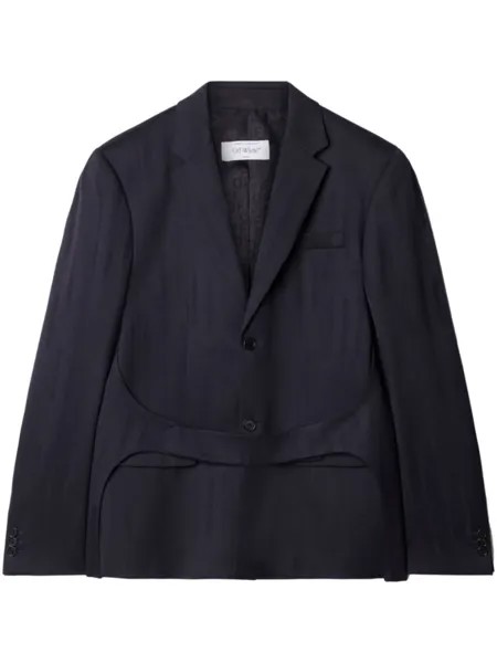 Off-White жаккардовый пиджак Shibori с поясом, черный