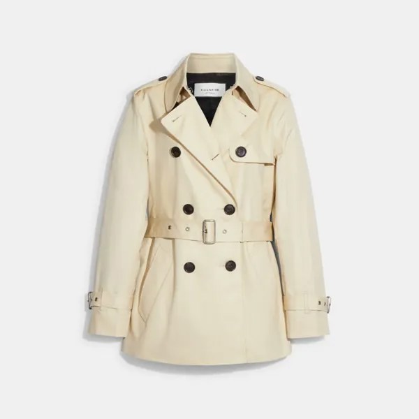 Тренч COACH Solid Short Trench Coat, цвет Bone
