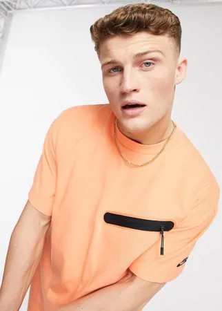 Флисовая футболка пыльно-оранжевого цвета Nike Tech Fleece-Оранжевый цвет