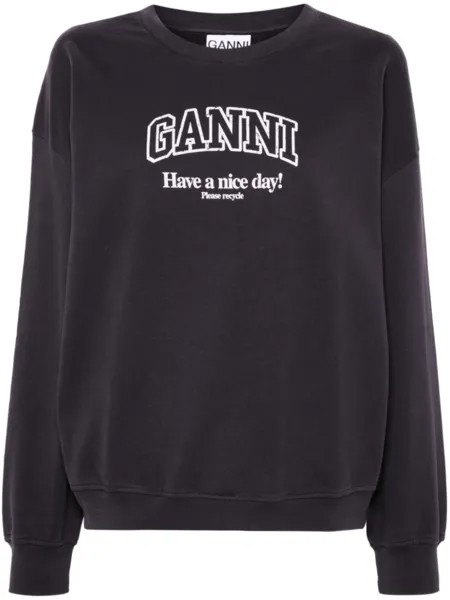 GANNI толстовка с логотипом, серый