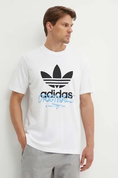 Хлопковая футболка adidas Originals, белый