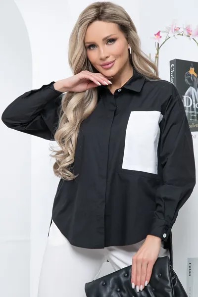 Рубашка женская LT Collection Акцент черная 52 RU